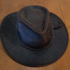 LAGOMARISINO - Australian Leather Cowboy/Cowgirl Hat - Medium Kids